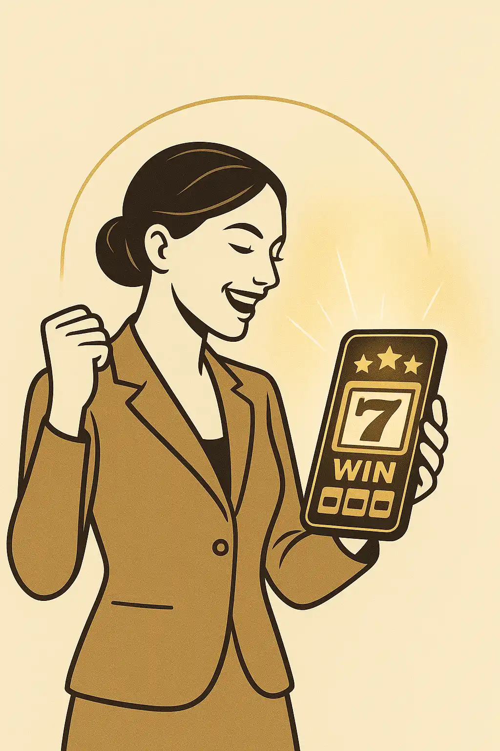 Player celebrating a slot win on a mobile phone at Westio Casino